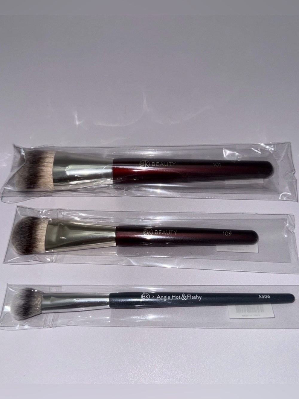 BK Beauty 101 109 & A506 Makeup Brush Set Foundation Concealer Bundle